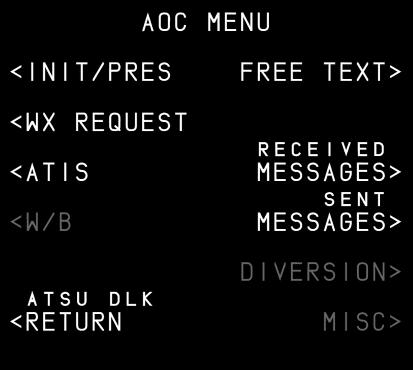 AOC MENU Page